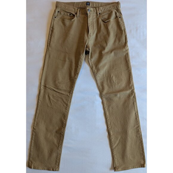 GAP Denim in Khaki Twill Slim Straight Fit | 32 x 32 - Picture 3 of 9